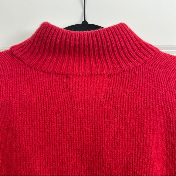 VTG Polo Ralph Lauren Wool Quarter Zip Sweater Red Size Medium - Picture 9 of 11